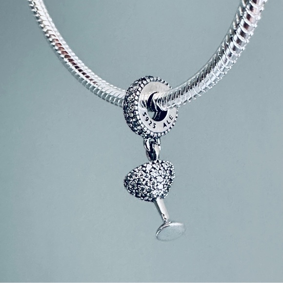 NEW Authentic Pandora Pave Cocktail Glass Night Out / Pandora Bracelets - Picture 2 of 8